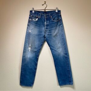 Vintage Levis 501 Distressed Cotton Jeans